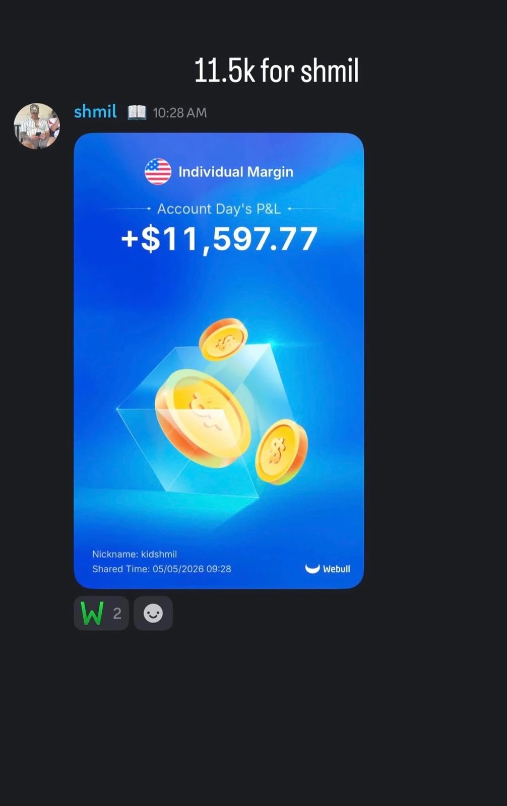 Member result screenshot