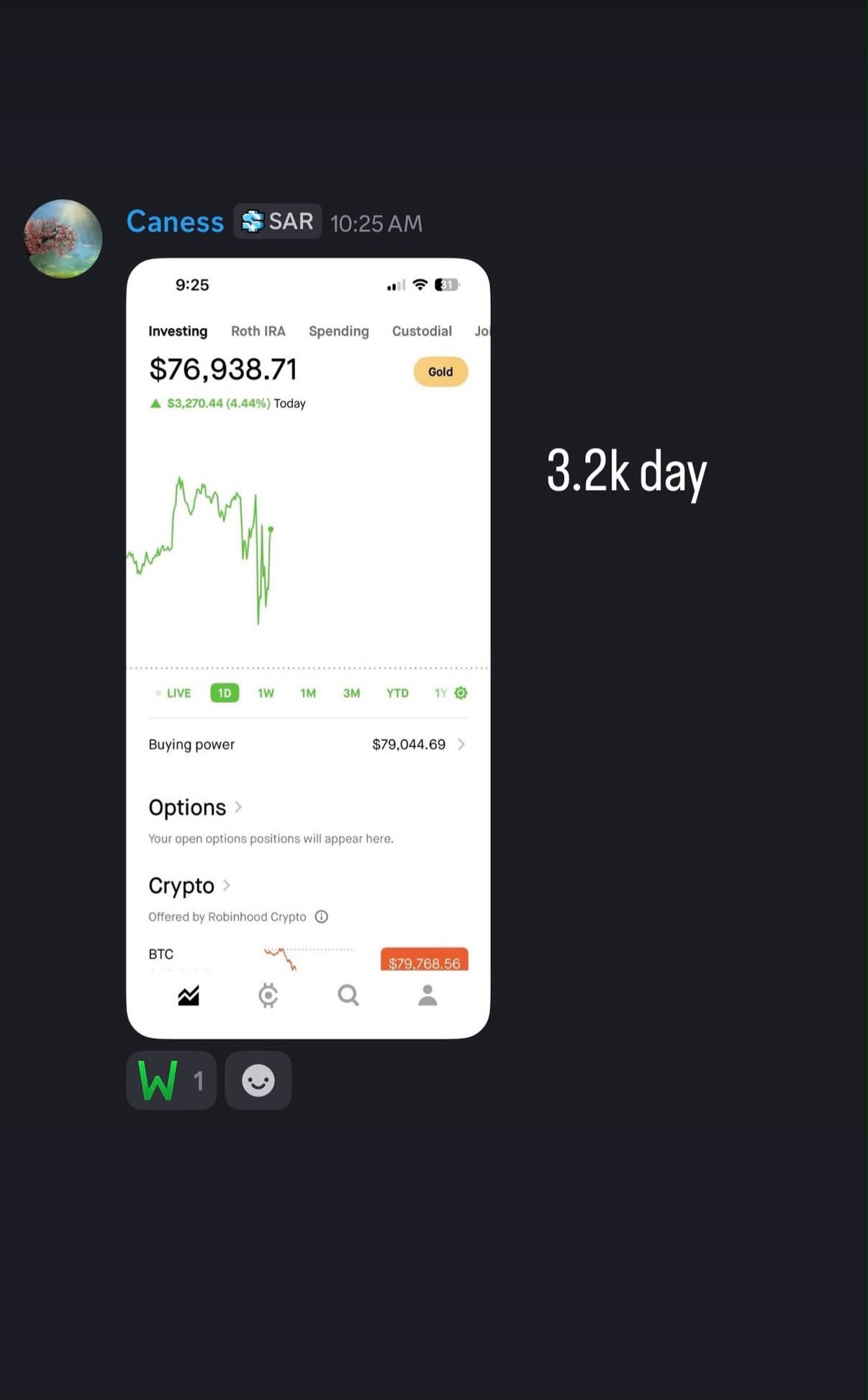 Member result screenshot